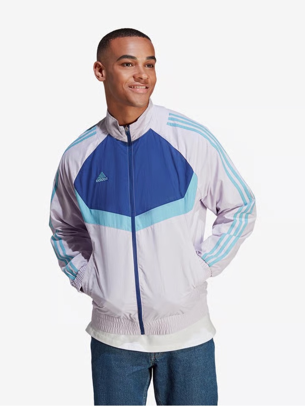 adidas Men's Lavender & Blue Tiro Woven Jacket